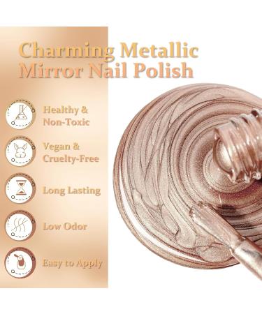 Metal Nail Polish Mirror Nail Varnish Quick Drying Metallic Effect Nail Art Polish (002) - Buy Online on SooperMarket.com