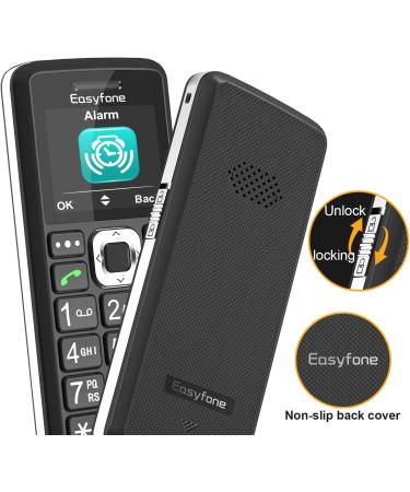 Easyfone T200 GSM Senior Cell Phone - 1.8 inch Large Button Mobile with SOS & Charging Station | No Contract Black 2G - Buy Online on SooperMarket.com