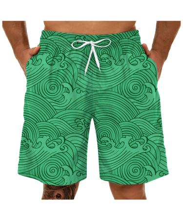 Ronony Men Short Summer Shorts Leisure Loose Fit Short Pants Lace Shorts Men Jogging Pants Fitness Home Sport Sports Horts Bermuda Fitness Shorts Beach Pants Training Pants Tennis Pants 4xl 001#Green