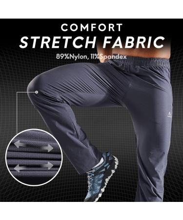 Haimont Men's Lightweight Hiking Stretch Pants | Quick Dry Nylon, UPF50 & Water Resistant, Zipper Pockets | Odyssey Grey X-Large - Buy Online on SooperMarket.com