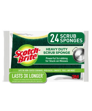 Scotch-Brite Heavy Duty Scrub Sponges, For Washing Dishes and Cleaning Kitchen, 24 Scrub Sponges