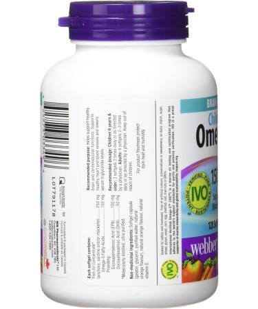 Webber Naturals Omega-3 Kids Softgel Capsules Natural Orange 120 Count (Pack of 1) - Buy Online on SooperMarket.com