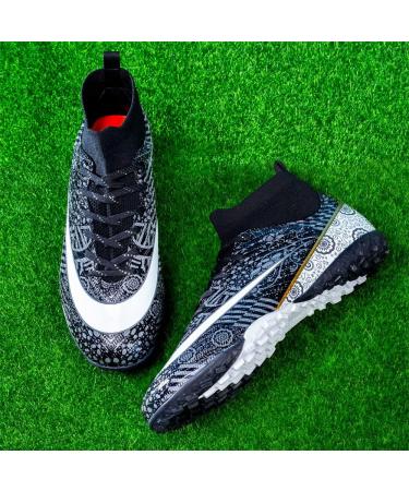 Vtasq High Top Soccer Shoes for Men & Boys - Artificial Turf Football Shoes - Unisex Training Footwear - EU Size 39 - Black - Buy Online on SooperMarket.com