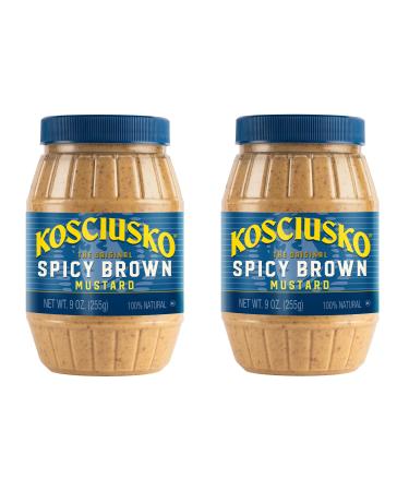 Kosciusko Zesty Spicy Brown Mustard 9 Oz(Pack of 2) 9.0 Ounce (Pack of 2)