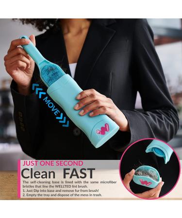 Pet Hair Remover - Double-Sided Brush for Couch Clothing Car & Carpet - Self-Cleaning Base | Effective Dog & Cat Fur Lint Remover (New Blue - Buy Online on SooperMarket.com