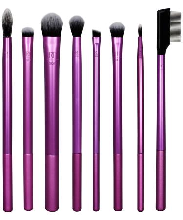 Real Techniques Everyday Eye Essentials Makeup Brush Kit, Eye Makeup Brushes for Eye Liner, Eyeshadow, Brows, & Lashes, Synthetic Bristles, Cruelty-Free & Vegan, 8 Piece Set Everyday Eye Essentials, 8PC