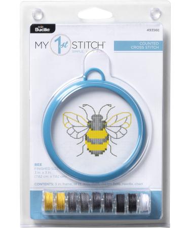 Bucilla, Bee, 3" My 1st Mini Counted Cross Stitch Kit, 3"