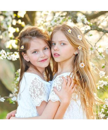 24 Flower Hair Clips for Women - Wedding Bridal Accessories in White, Yellow, Dark Purple, Light Blue - Elegant Barrettes for Bridesmaid, Party Wear - Buy Online on SooperMarket.com
