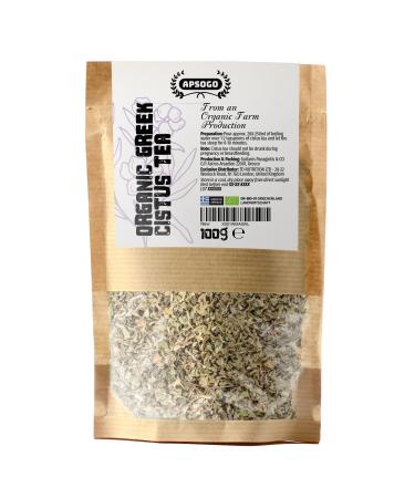 APSOGO Premium Greek Cistus Tea - Exquisite Taste & Certified Organic Quality - 100g Loose Herbal Tea for Wellness & Digestion