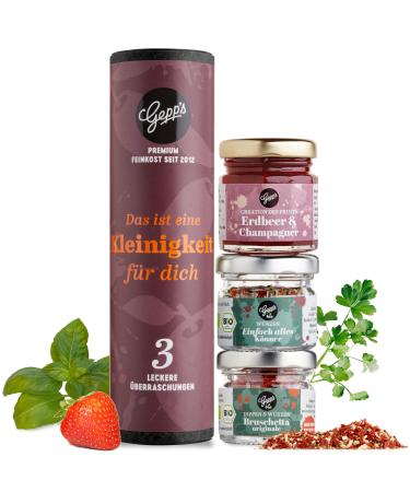 Gepp's delicatessen gift set "A little thing" i gourmet gift set men & women with bruschetta dip strawberry champagne spread & spice salt i small trial set without artificial additives