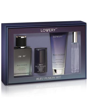 Blue Fusion Perfume for Men Mens Cologne Set 4 in 1 Perfume Set & Colognes Gift Set - 4 Piece Parfum Antiperspirant Deodorant Stick Body Lotion Cologne - Masculine Birthday Gifts Perfumes for Men - Buy Online on SooperMarket.com