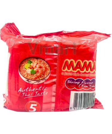 MAMA Tom Yum Shrimp Noodles 60g Pack of 10 - Delicious Thai Flavors Hot & Spicy Noodles w/Shrimp Tom Yum Soup Base No Trans Fat w/Fewer Calories Than Deep Fried Noodles - Buy Online on SooperMarket.com