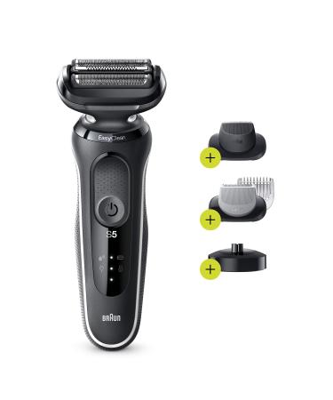 Braun Electric Razor for Men, Waterproof Foil Shaver, Series 5 5050cs, Wet & Dry Shave, With Beard Trimmer and Body Groomer, Rechargeable, Charging Stand Included, Blue