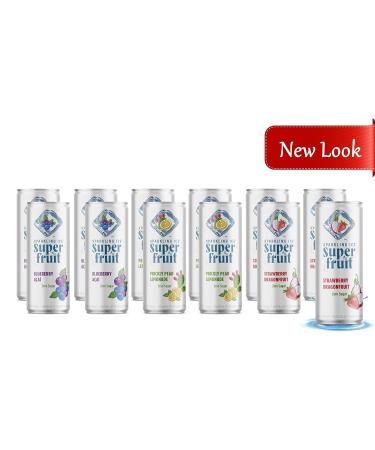 Sparkling ICE Superfruit Variety Pack - 12 Fl Oz Cans, Zero Sugar - Strawberry Dragonfruit Blueberry Acai Pear Lemonade | Pack Of 12 - Buy Online on SooperMarket.com