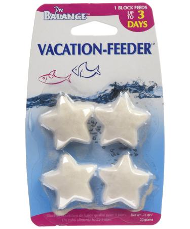 Penn-Plax Pro Balance Vacation Fish Feeder  Slow Release Food Thats Great for Weekend Vacays: 1 Block Feeds up to 3 Days (4 Blocks per Package)  Safe for Freshwater & Saltwater Tanks 4 Count (Pack of 1)