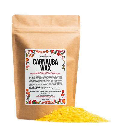 Carnauba Wax | Wax for Car, Wood and Leather Finish | Food Grade, Pure | Vegan Wax For Soap Making, DIY Lip Balms and Salves | 1 lb (16 oz) by Better Shea Butter