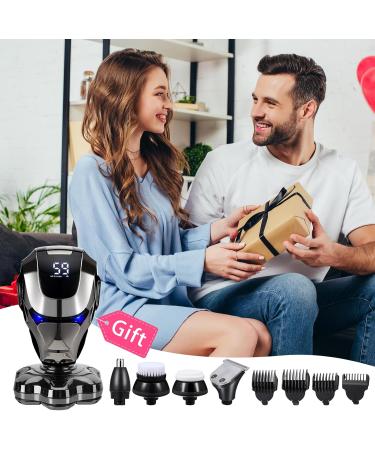 BestMal 6-in-1 Bald Head Shaver for Men - Upgraded 7D Electric Rotary Shaver with LED Display IPX7 Waterproof Wet/Dry Grooming Kit - Buy Online on SooperMarket.com
