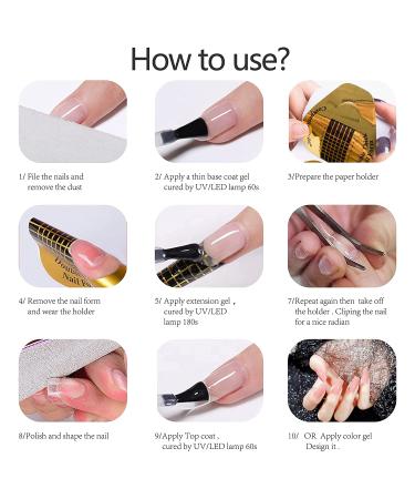 Wakaniya Builder Gel Nail Kit - 4 Colors UV Gel Set for Nail Extension - Includes Clear, White, Glitter, and Silver - Perfect for Beginners - DIY Nail Art Supplies - Buy Online on SooperMarket.com