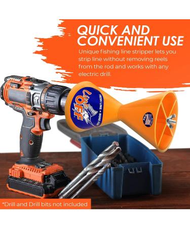 LineOFF Fishing Line Winder Spooler (Orange) - Electric Drill Powered Stripper Tool - Buy Online on SooperMarket.com