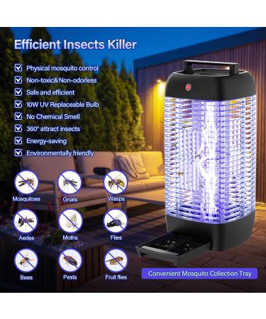 Fethfire Insect Destroyer - Electric Mosquito Trap with Transparent Design | Effective 195 m | 10W Fly Killer for Kitchens Hospitals & Farms - Buy Online on SooperMarket.com