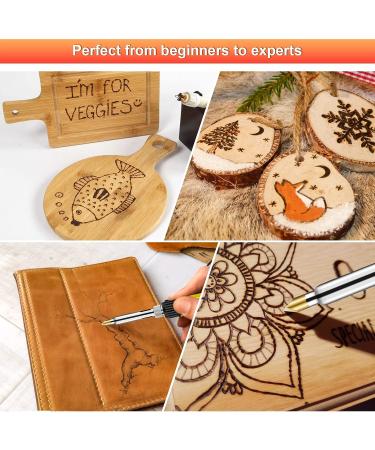 45PCS Wood Burning Kit with 22 Carving Tips | Adjustable Temperature 200-420 | Professional Craft Tool Set for Beginners and DIY Carving - Yellow - Buy Online on SooperMarket.com