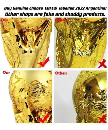 14.1 EOFLW World Cup Replica Trophy 2022 - Resin Soccer Collectible for Sports Fans - Gold Desktop Decor - Buy Online on SooperMarket.com