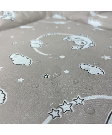 Babynness Waterproof Wipeable Changing Mat - High Quality Easy to Clean | Moon-Star Beige 50x70 cm - Expand Your Diaper Changing Area - Buy Online on SooperMarket.com