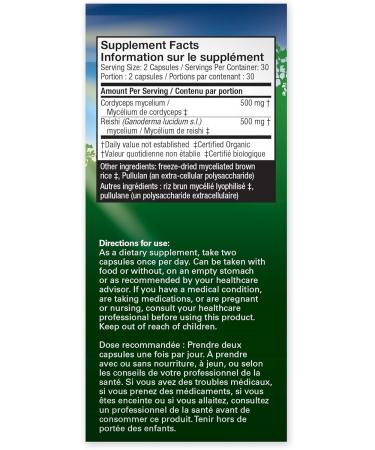 Host Defense Cordychi Reishi & Cordyceps Mushroom Complex Supplement 60 Capsules Immune Booster Support with 55% Polysaccharides & 1000mg Mushroom per Serving - Mushroom Blend Mushroom Supplements Mushroom Complex for Immune System Support 60 count (Pack  - Buy Online on SooperMarket.com