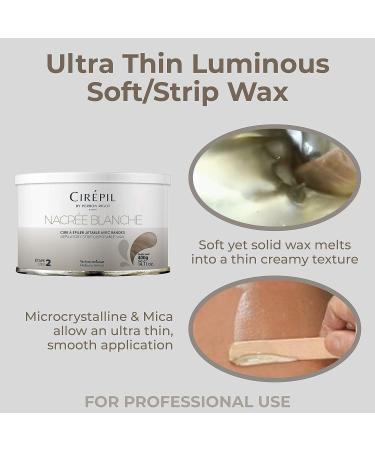 Cirepil Nacre Blanche Wax - 400g / 14.11 oz Tin - Unscented, Onctuous Texture - for Large Areas, All Hair Types - Ultra-Thin Application, Very Efficient - Buy Online on SooperMarket.com