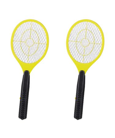 2 x electrical fly swatters without chemical fabrics fly slower against flying mosquitoes & mosquitoes Fly Swatter yellow yellow 2 Pack