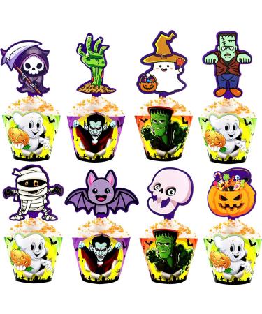 72 Pcs Halloween Cupcake Toppers Cupcake Liners Pumpkin 40 Pcs Cupcake Wrapper and 40 Pcs Cupcake Toppers muffin Case Trays for Halloween Birthday Decoration Party Supply (72 pcs) - Buy Online on SooperMarket.com