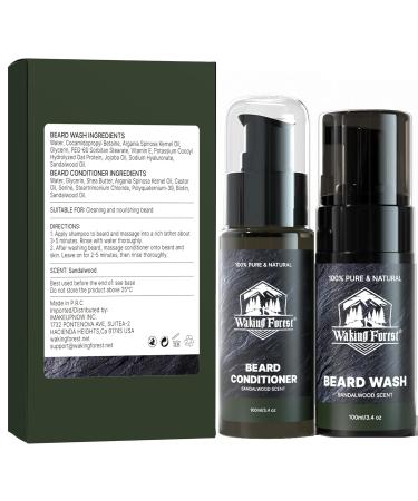Waking Forest Beard Wash & Conditioner Set | Hydrate & Soften | Natural Argan | Fuller-Looking Beard Care for Men - Buy Online on SooperMarket.com
