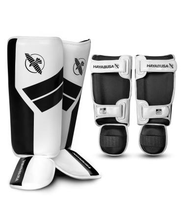 Hayabusa S4 Kids Shin Guards, Muay Thai, MMA, Kickboxing, Martial Arts Large/X-Large White