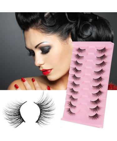 Gjinxi Half Lashes Natural Look Wispy False Eyelashes 15MM 3D Fluffy Faux Mink Lashes Wispy Cat Eye Lashes Look Like Extensions Curly Soft Fake Lashes 10 Pairs Style2 - Buy Online on SooperMarket.com
