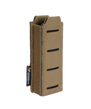 Idogear tactical pocket single pistol-MAG pocket elastic open bag with a molle top for glock M1911 92F 9mm .40 Magazine patch lamp-Holster Coyote Brown