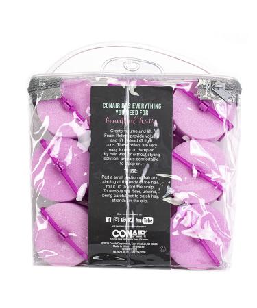 Conair Jumbo Foam Rollers in Pink - 9 Count Set in Zipper Case | Self-Fastening, Reusable - Pack of 1 - Buy Online on SooperMarket.com