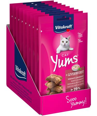 Vita power cat yums cat snack with hearty liver sausage extra meaty with visible filling in the recoverable bag without the addition of sugar and cereals (1x 40g)