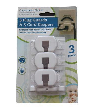 Cardinal Gates 3 Piece Plug Guard and Cord Keeper, White