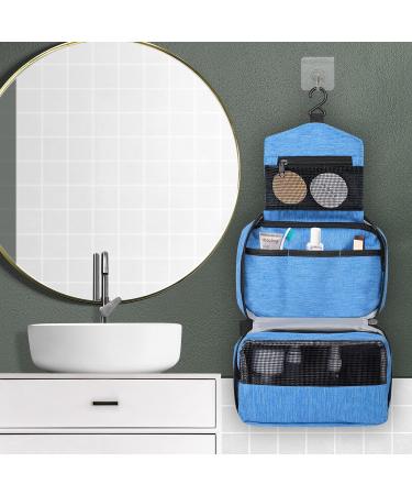 Cooja Hanging Toiletry Wash Bag with Hook & Handle - Sky Blue | Travel Gear Set for Men and Women | Includes 1 Toilet Bag + 2 Drawstring Bags - Buy Online on SooperMarket.com