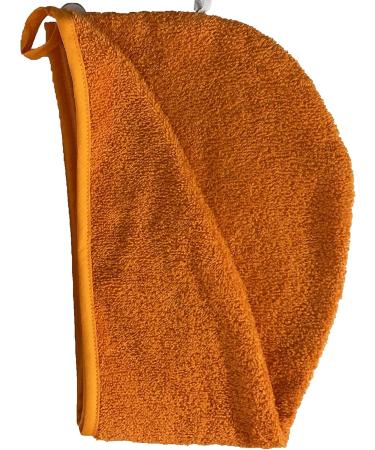 Llamaxy Organic Cotton Hair Dryer Towel - Quick Twist Hair Turban for Adults & Kids - 100% Pure Cotton - Orange - Fast Drying Cap - 1 Pack - Buy Online on SooperMarket.com