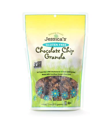 Jessica's Natural Foods Gluten-Free Chocolate Chip Granola 11 oz. - All-Natural Granola, Non GMO Breakfast Cereal and Snack, Certified Gluten Free - Chocolate Chip