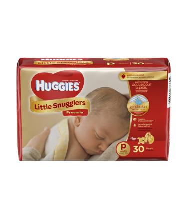 Huggies Gentle Care Preemies Diapers, Size P, 30-Count