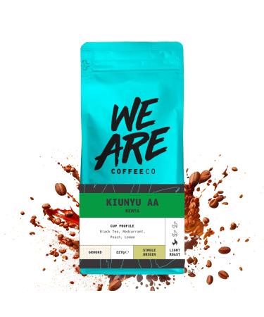 Coffee Ground for Cafetiere 227g Bag Kenya Ground Coffee Black Tea & Fruits Notes 100% Arabica Light Roast AA Grade Speciality Freshly Roasted Single Origin (We Are Coffee Co) Ground Cafetiere 227 g (Pack of 1)