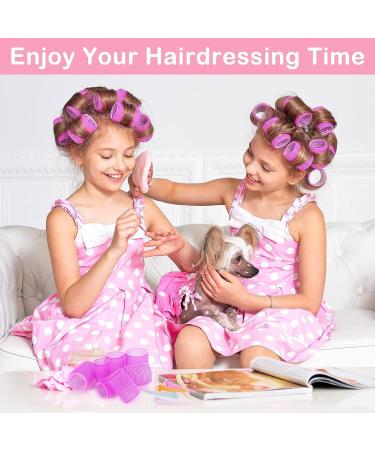 Jumbo Hair Rollers Set Hair Rollers Self Grip Curlers For Long Hair No Heat Curlers Heatless Hair Rollers With Clips & Comb 24 Packs (Red 24Pcs) - Buy Online on SooperMarket.com