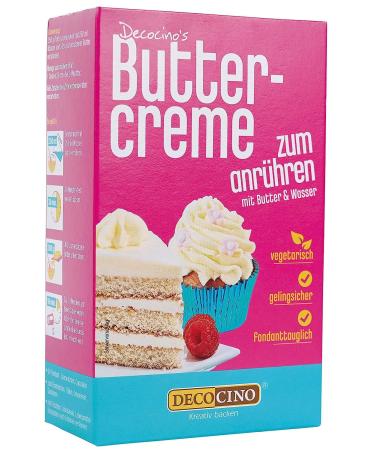 Decocino butter cream ready-mixed (1 x 250g) for plumping filling and garnishing ideal for cupcakes cream and fondant cakes tastes 250 g (1 Pack)