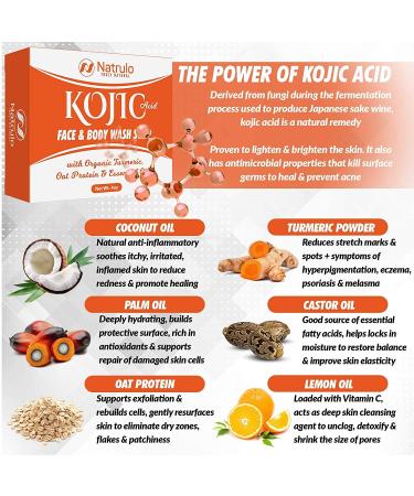 Kojic Acid + Turmeric Soap Bar - Brighten Skin Tone, Even Complexion - 4oz Made in USA - Buy Online on SooperMarket.com