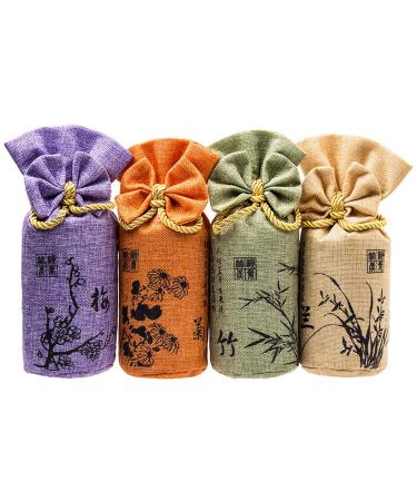 Bamboo coal air purification bags activated carbon smell absorbers fresheners moisture absorbing device for home car etc. (4 pack every 250g) multicolored