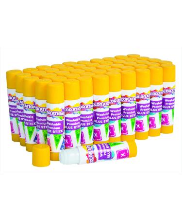 Colorations Washable Glue Sticks Premium Classroom Art Supplies Safe Easy-To-Spread Adhesive Preschool School Projects Crafts Scrapbook Glue White Glue Stick Dries Clear Bulk 50 Pack White Pack of 50