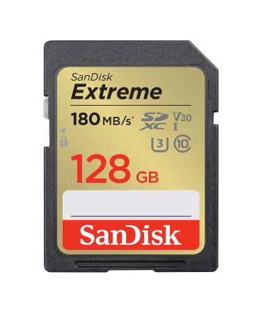 SanDisk 128GB Extreme SDXC UHS-I Memory Card - C10, U3, V30, 4K, UHD, SD Card - SDSDXVA-128G-GNCIN 128GB Memory Card Only