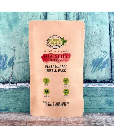 Organic Hibiscus Flower Capsules 700mg - 120 Count Pouch | Soil Association Certified | The Natural Health Market - Buy Online on SooperMarket.com